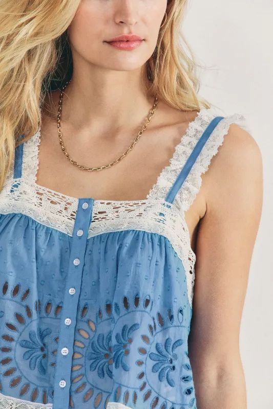 Sully Top Cobalt made by LoveShackFancy