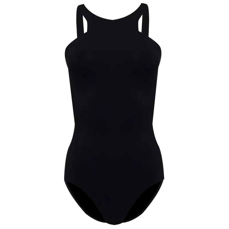Black Active High Neck Maillot made by Seafolly