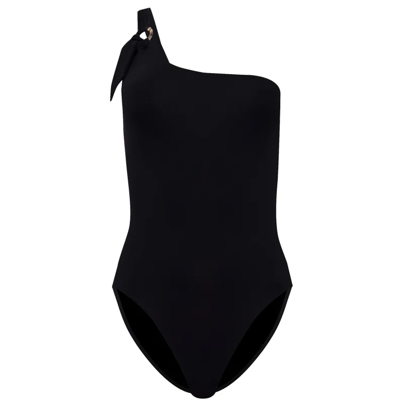 Black One Shoulder Maillot made by Seafolly