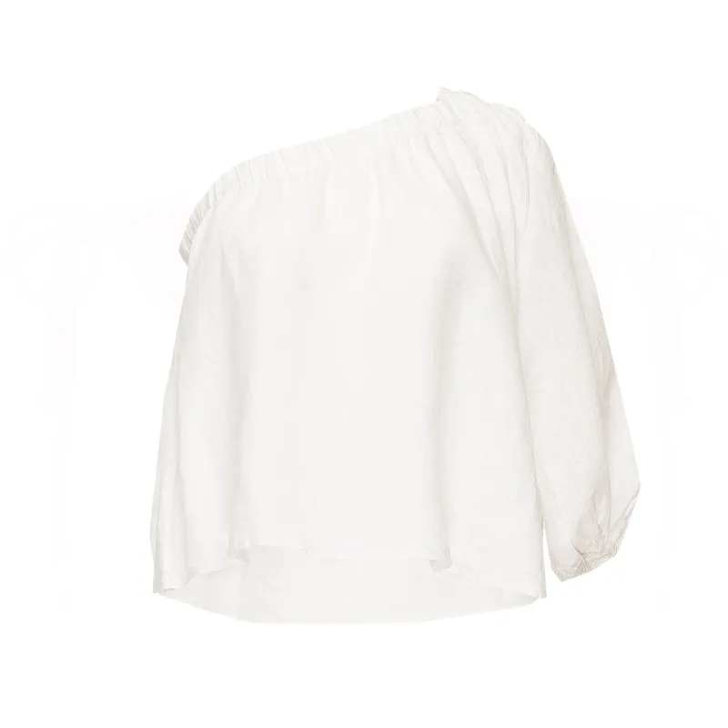 Canvas Cold Shoulder Top White sold by Sand Dollar