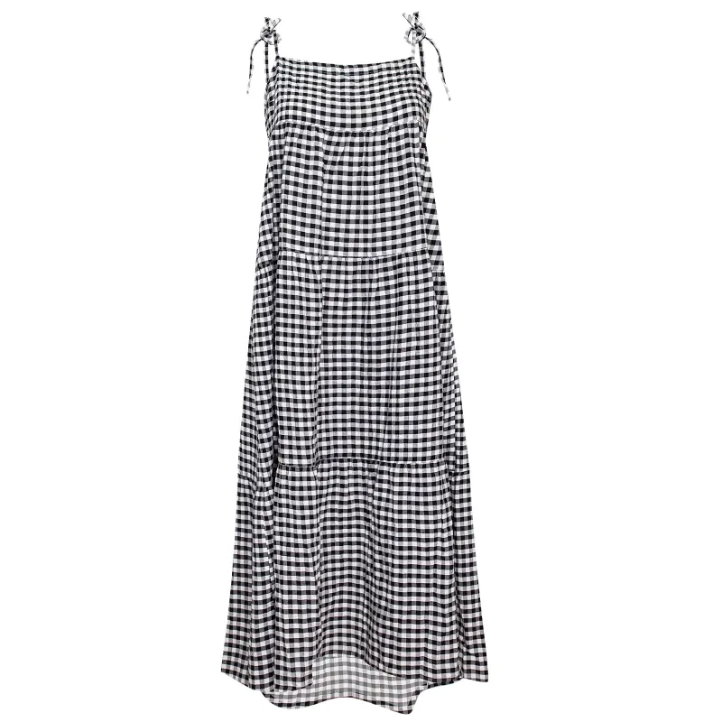 Black Gingham Tiered Dress made by Seafolly