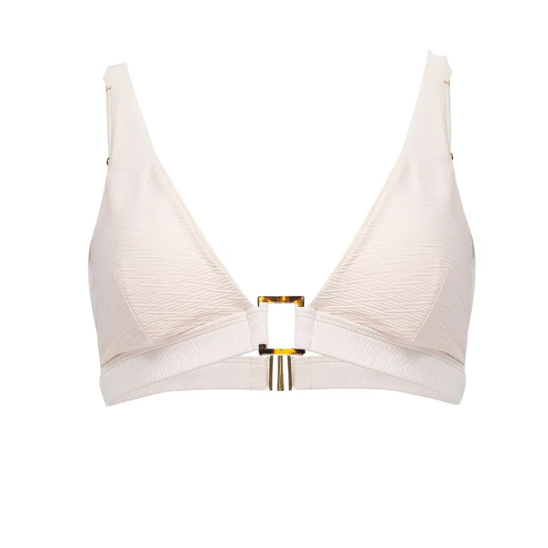 Lara Shell Trim Bikini Top Cream made by Sand Dollar
