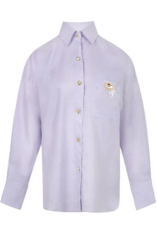 Linen Shirt With Eye Purple made by New Balance