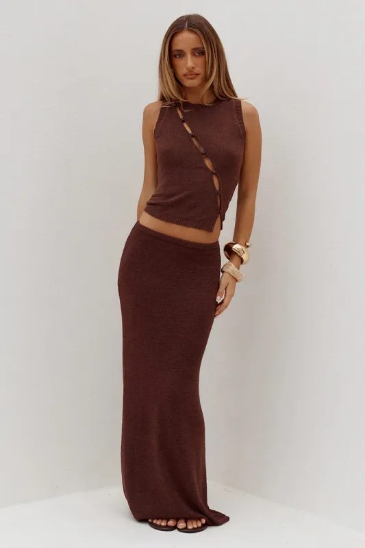 Gemini Fishtail Maxi Skirt Chocolate made by Seven Wonders