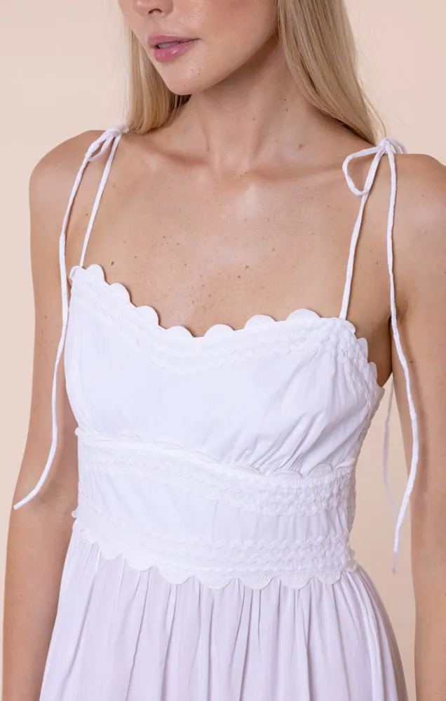 Poplin Hi-Lo Dress with Ric Rac Embroidery White sold by Sand Dollar product image thumbnail 3
