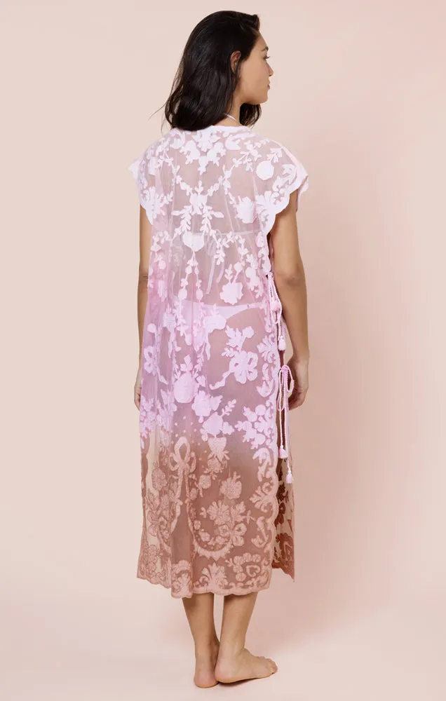 Net Narrow Poncho with Bow Embroidery Ombre Ballet/Pink/Bronze sold by Sand Dollar product image thumbnail 4