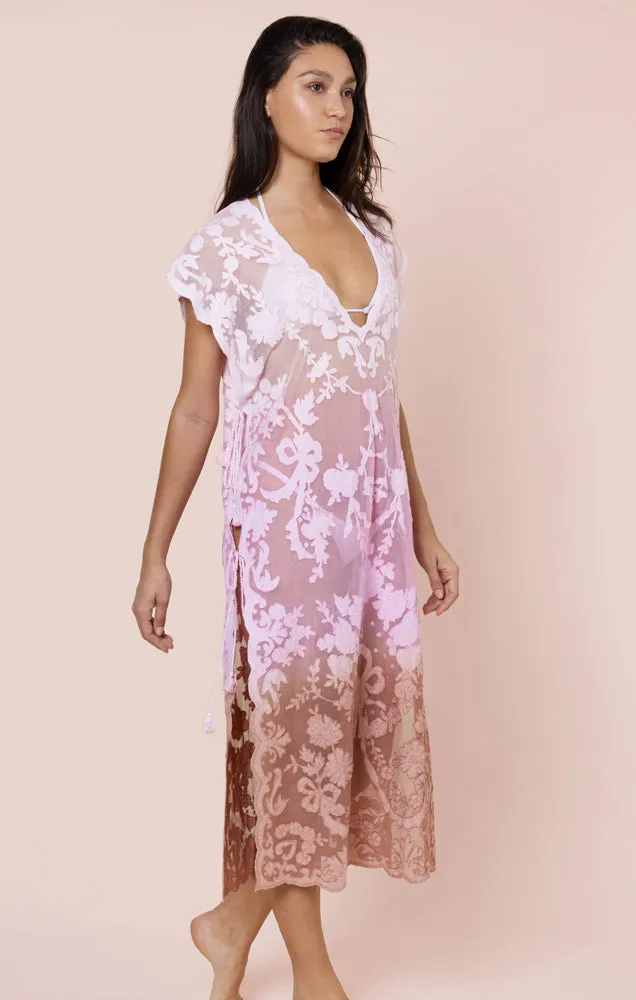 Net Narrow Poncho with Bow Embroidery Ombre Ballet/Pink/Bronze sold by Sand Dollar product image thumbnail 2