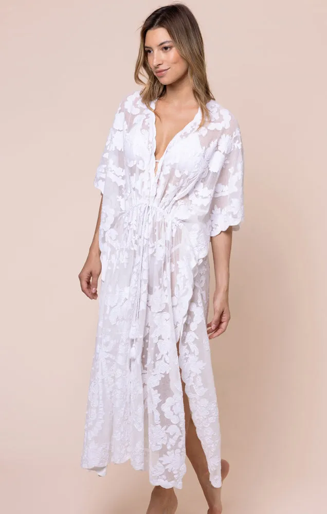 Net Kimono with Bow Embroidery White sold by Sand Dollar product image thumbnail 2