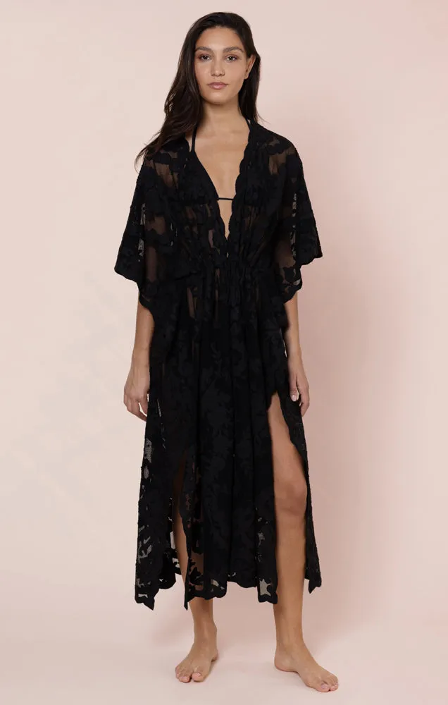 Net Kimono with Bow Embroidery Black sold by Sand Dollar product image thumbnail 2