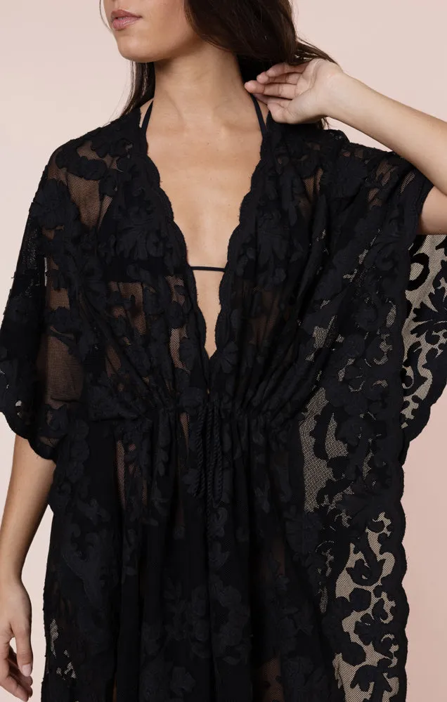 Net Kimono with Bow Embroidery Black sold by Sand Dollar product image thumbnail 3