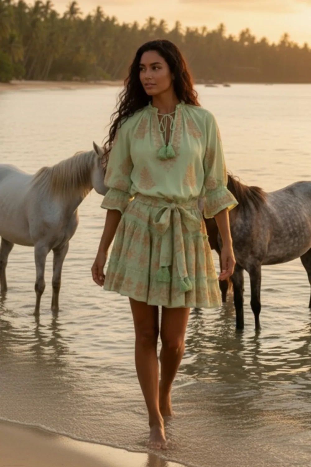 Sia Sage/Papaya Dress sold by Sand Dollar