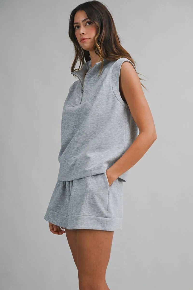 Scuba Zip Up Tank and Shorts Set Grey sold by Sand Dollar product image thumbnail 2