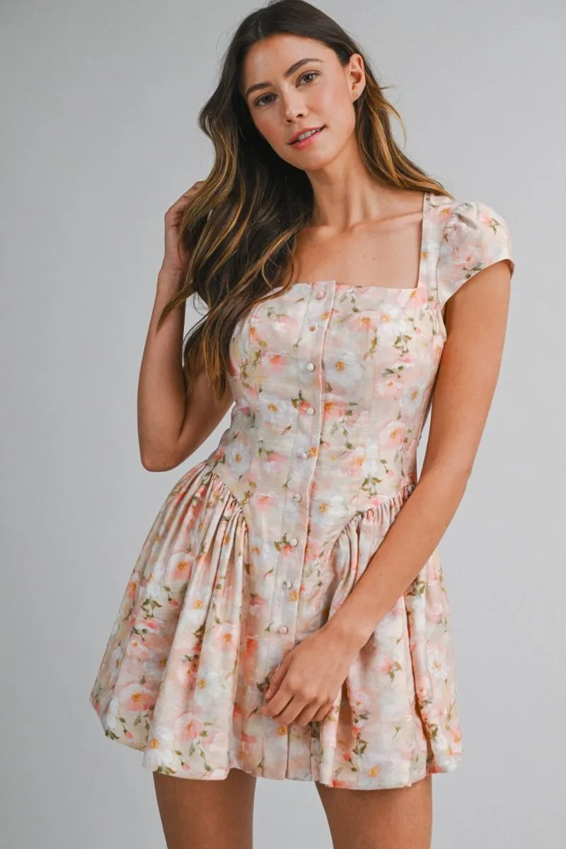 Floral Print Mini Dress Coral sold by Sand Dollar