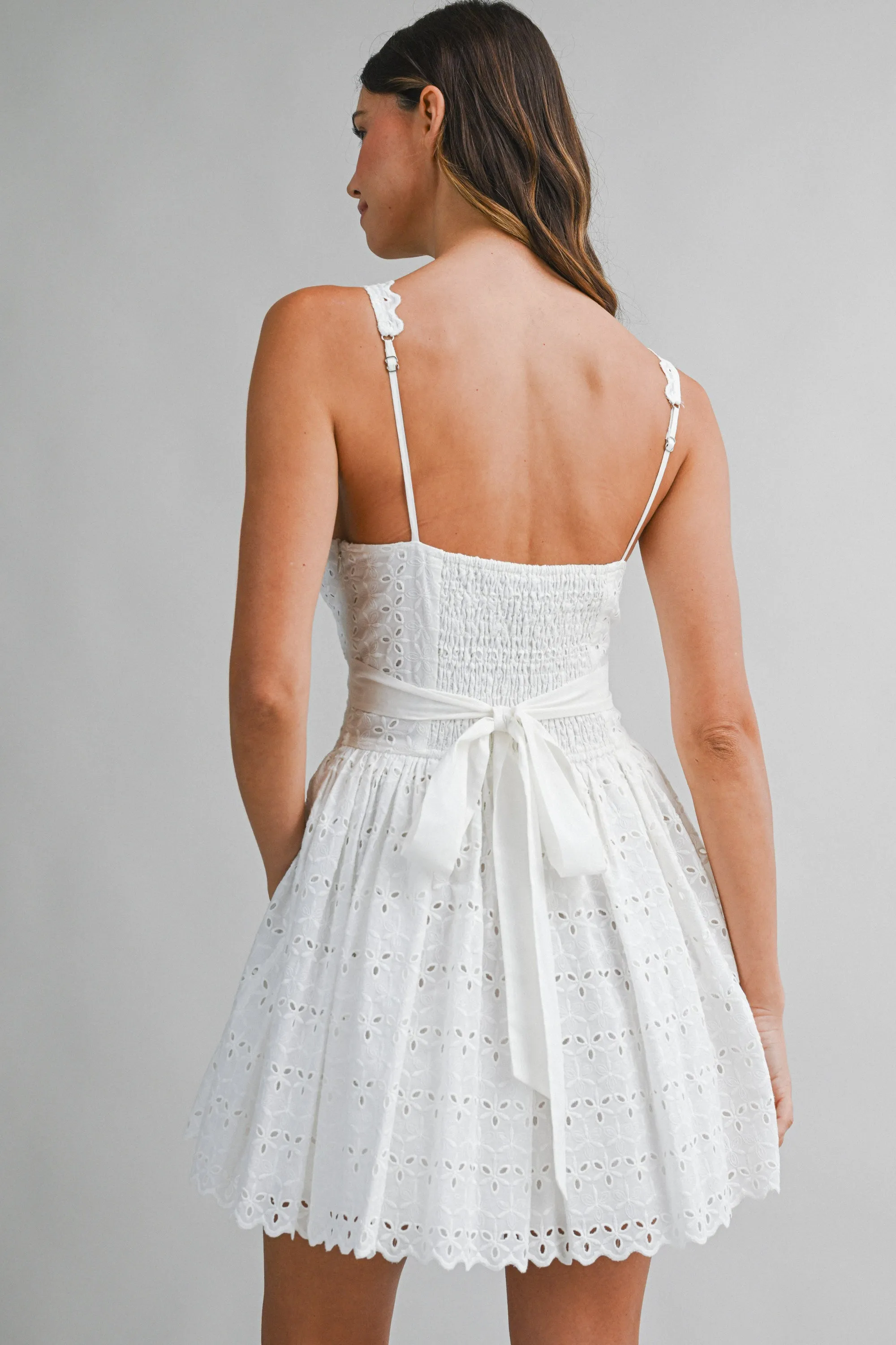 Floral Eyelet Mini Dress Off White sold by Sand Dollar product image thumbnail 2