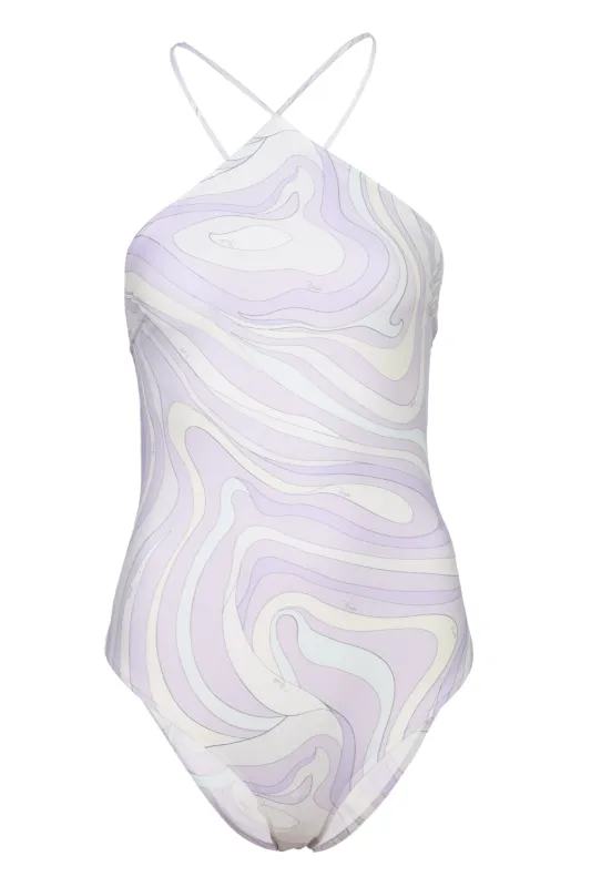 Marmo Print Swimsuit Lavander made by Emilio Pucci