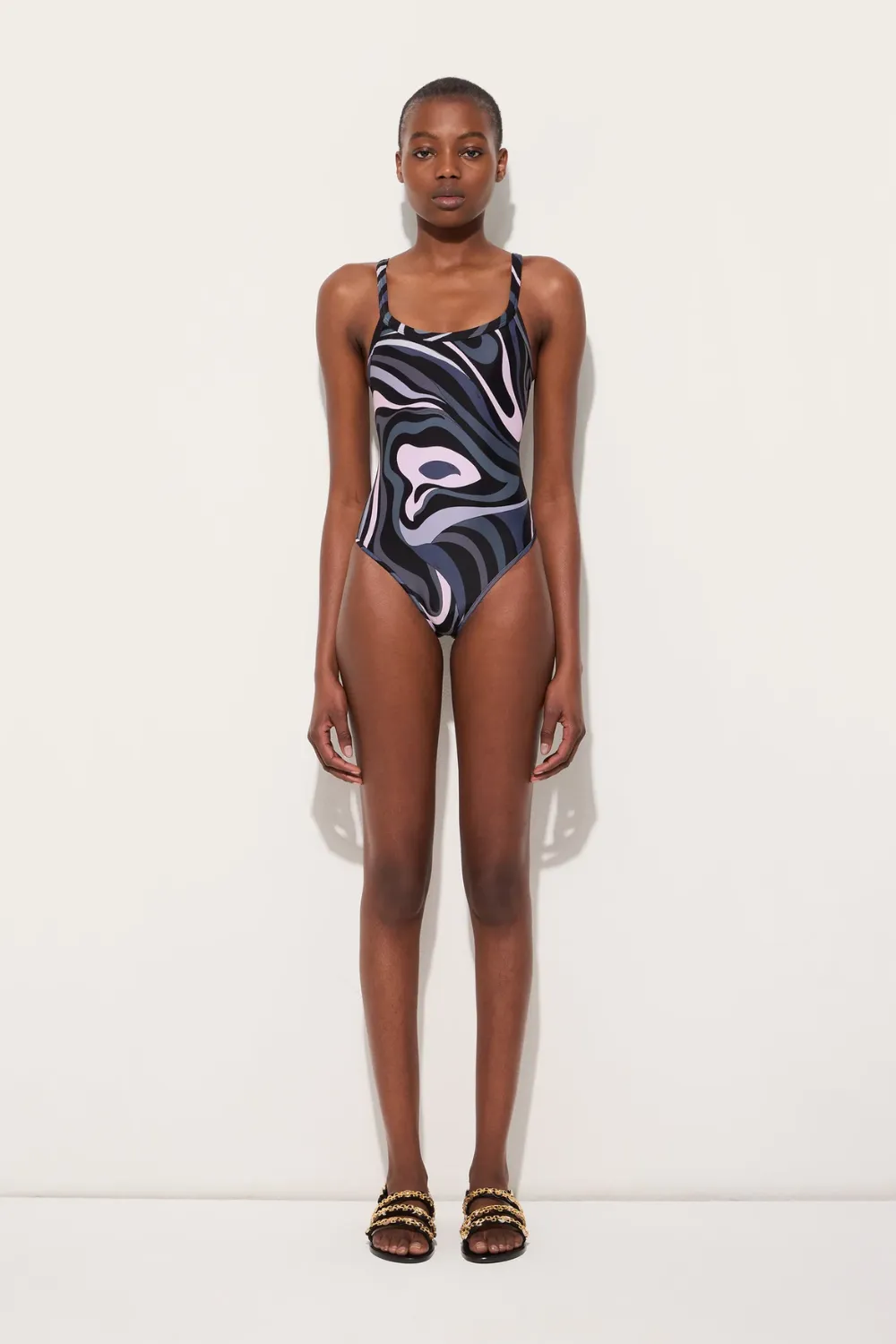 Marmo Print Swimsuit Black Pink sold by Sand Dollar product image thumbnail 2