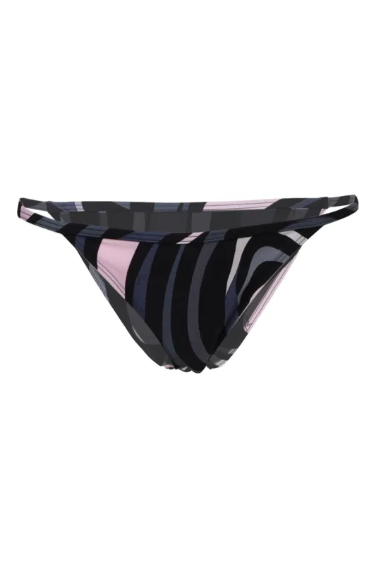 Marmo Print Bikini Bottom Black and Pink made by Emilio Pucci