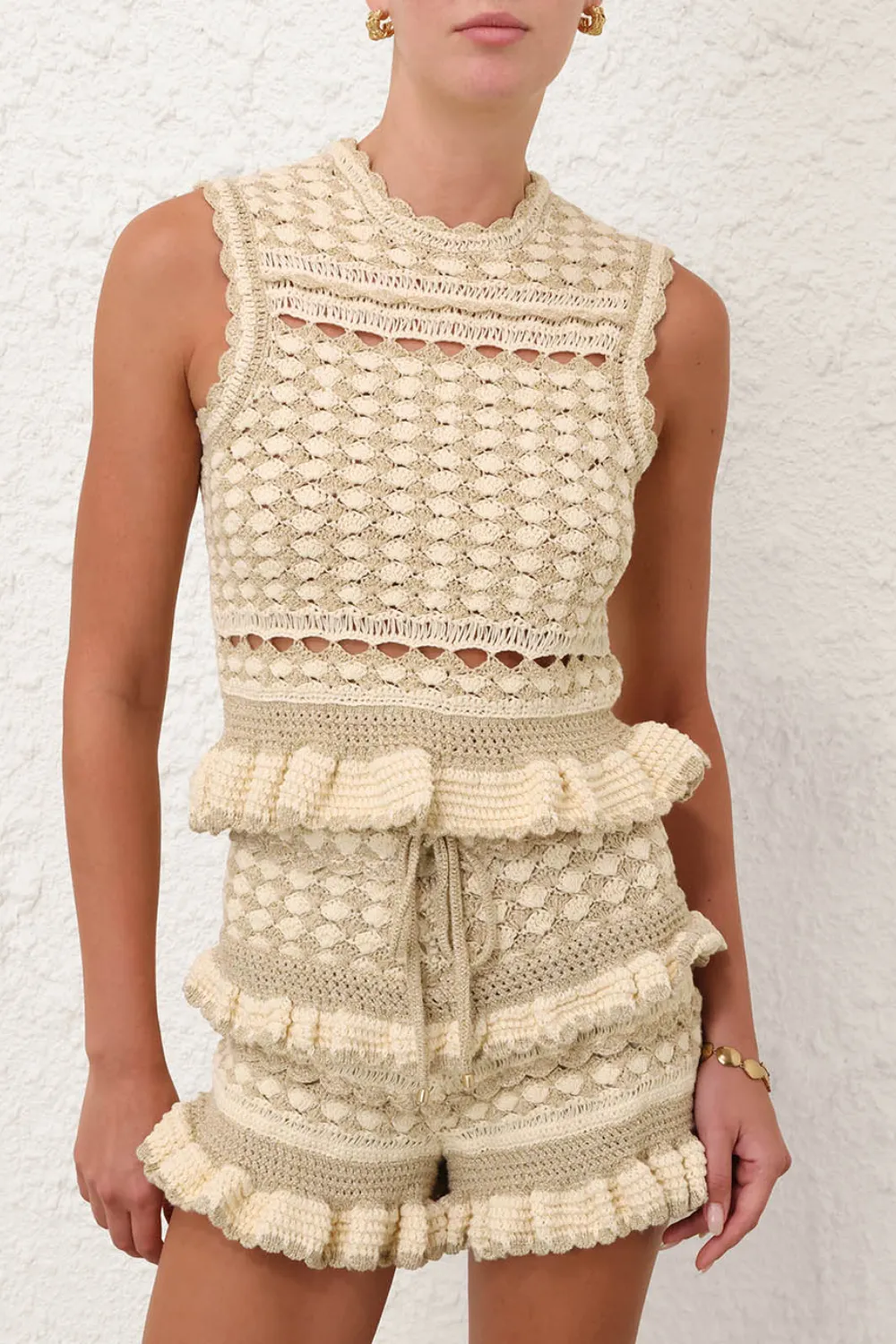 Wanderlust Crochet Tank Metallic Gold/Cream sold by Sand Dollar product image thumbnail 2