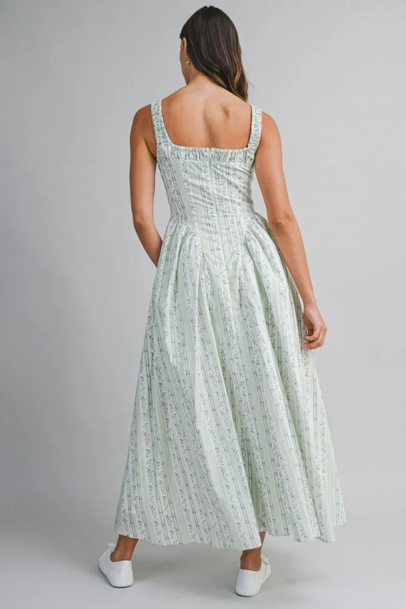 Floral Printed Midi Dress Sage sold by Sand Dollar product image thumbnail 4