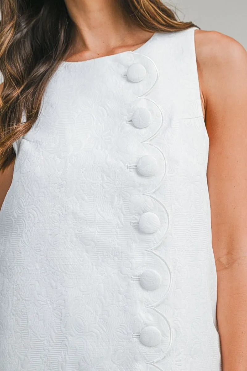 Embossed Scallop Mini Dress Off White sold by Sand Dollar product image thumbnail 3