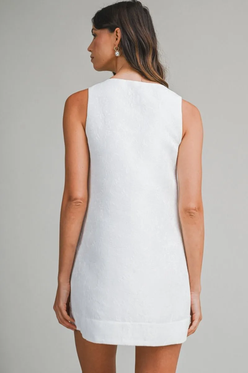 Embossed Scallop Mini Dress Off White sold by Sand Dollar product image thumbnail 4