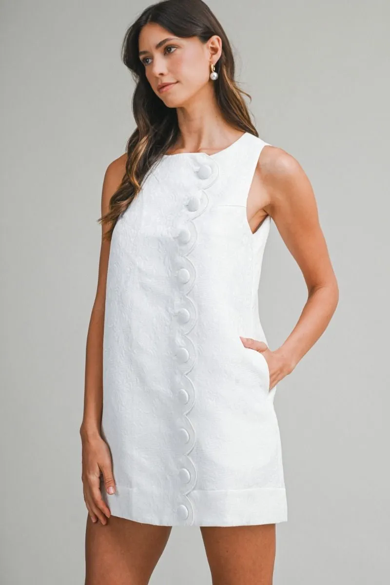 Embossed Scallop Mini Dress Off White sold by Sand Dollar product image thumbnail 2