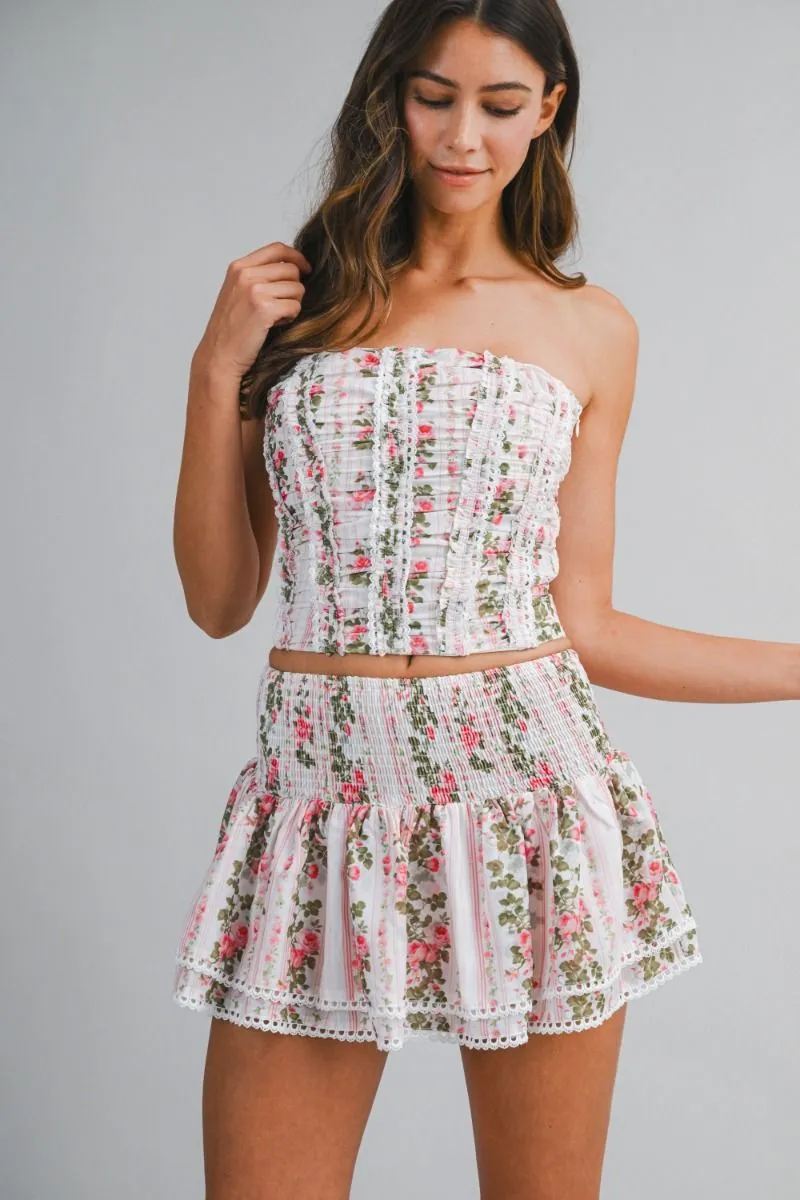 Corset Top and Skort Set Rose sold by Sand Dollar