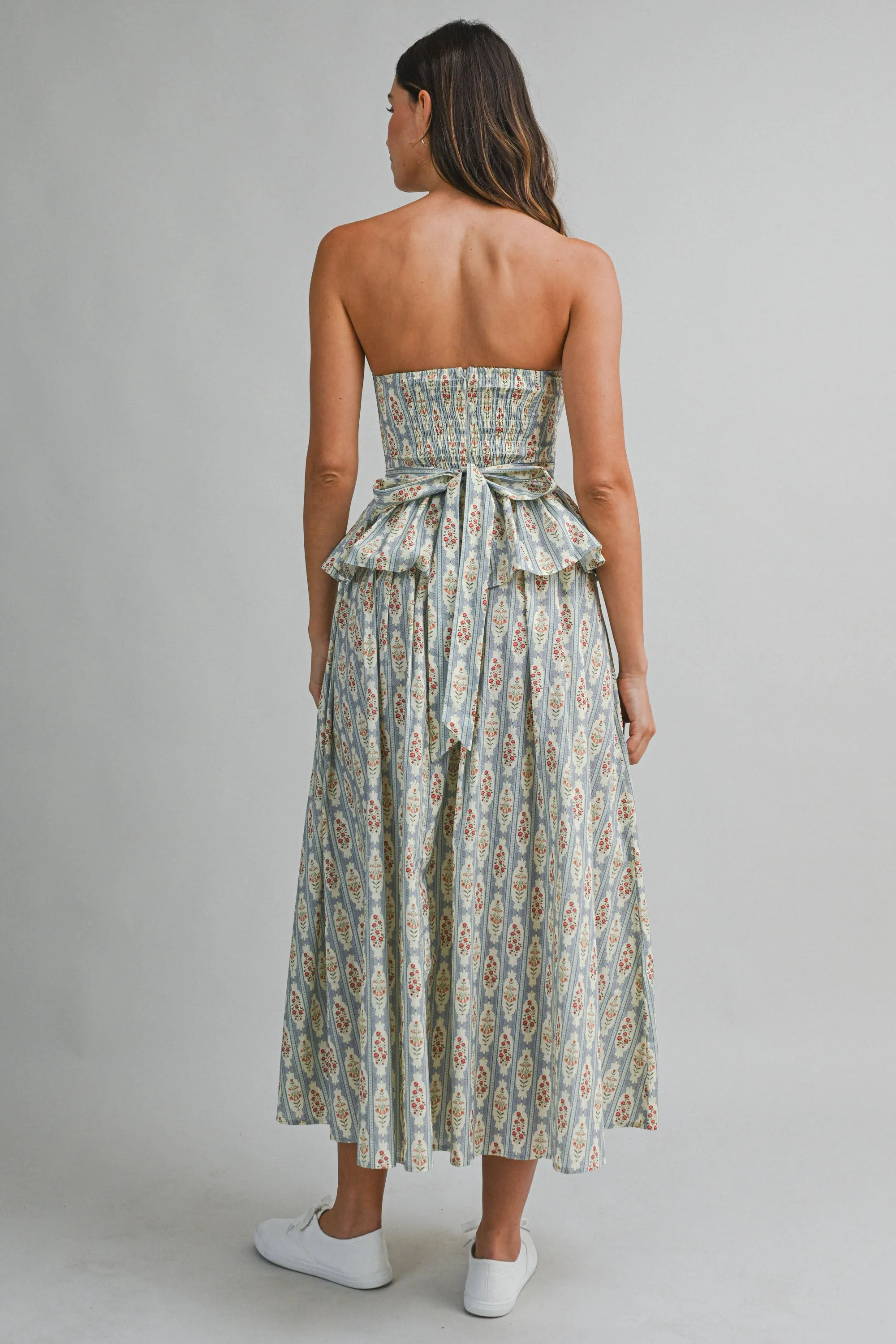 Floral Bustier Top and Skirt Set Blue Multi sold by Sand Dollar product image thumbnail 3