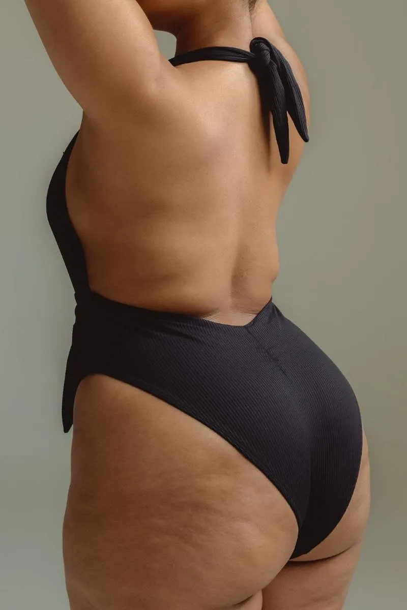 Black Rib Tropez Tie-Up One Piece sold by Sand Dollar product image thumbnail 3