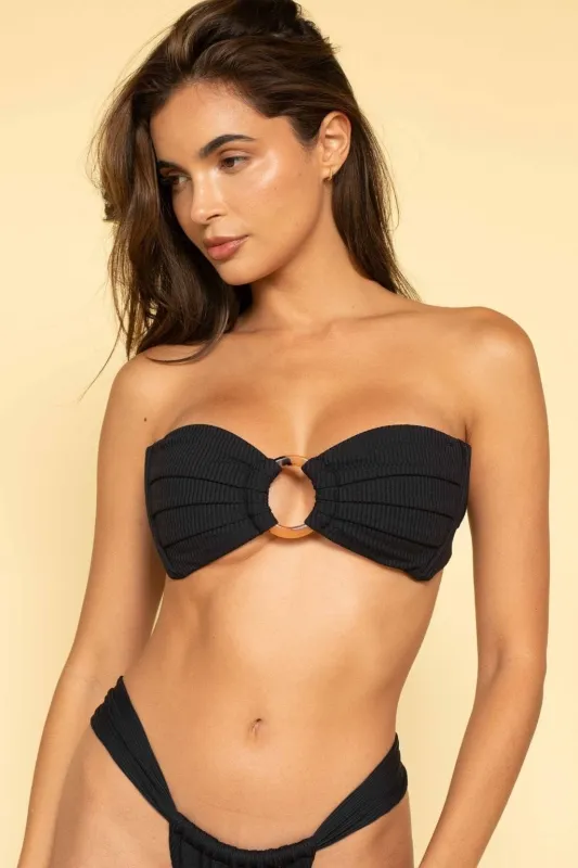Black Rib Tori Bandeau Top made by Montce