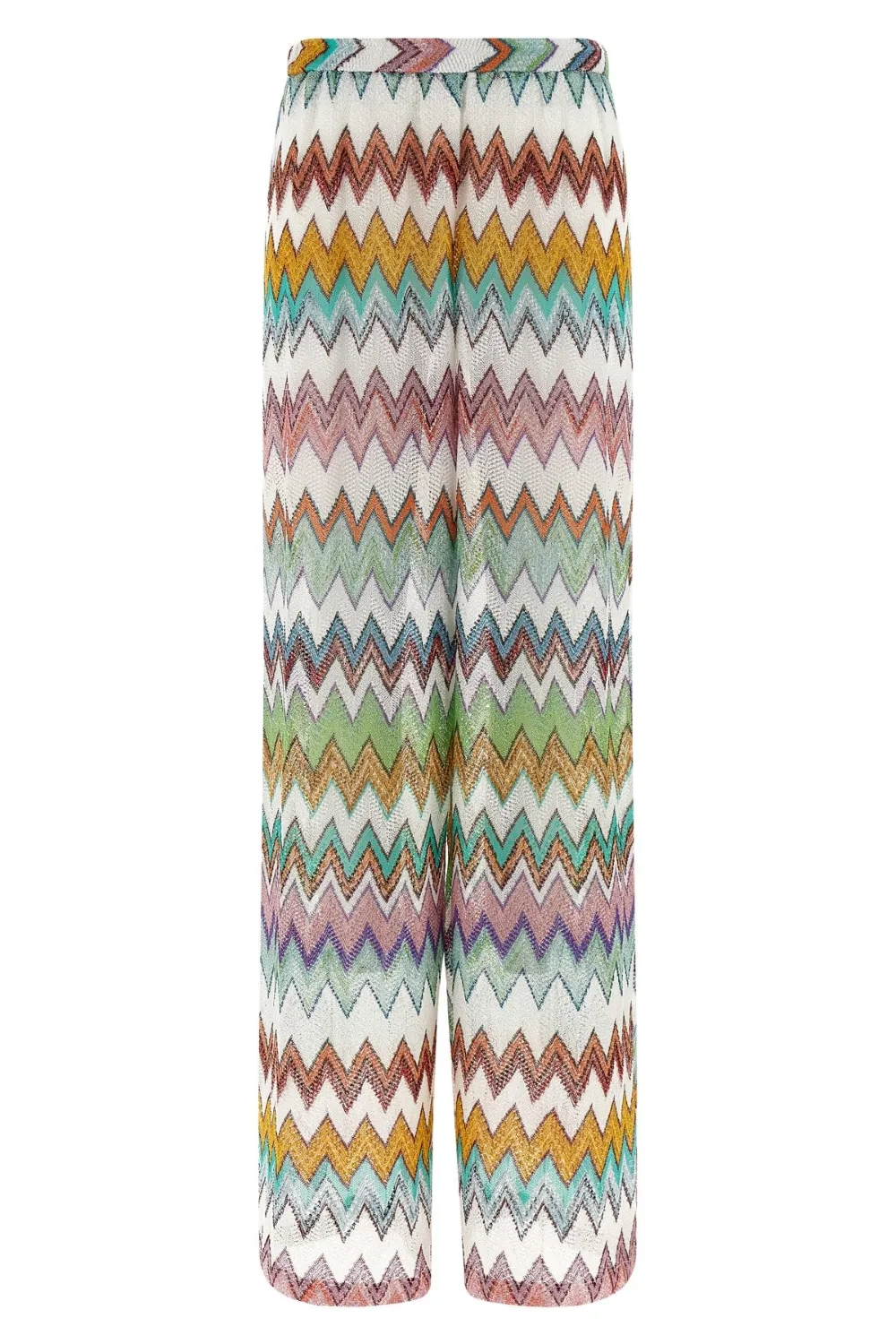 Zig Zag Lame Flared Pants Multicolor Chevron sold by Sand Dollar