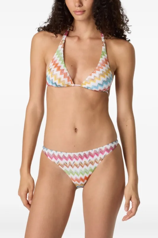 White Chevron Pattern Bikini made by Missoni
