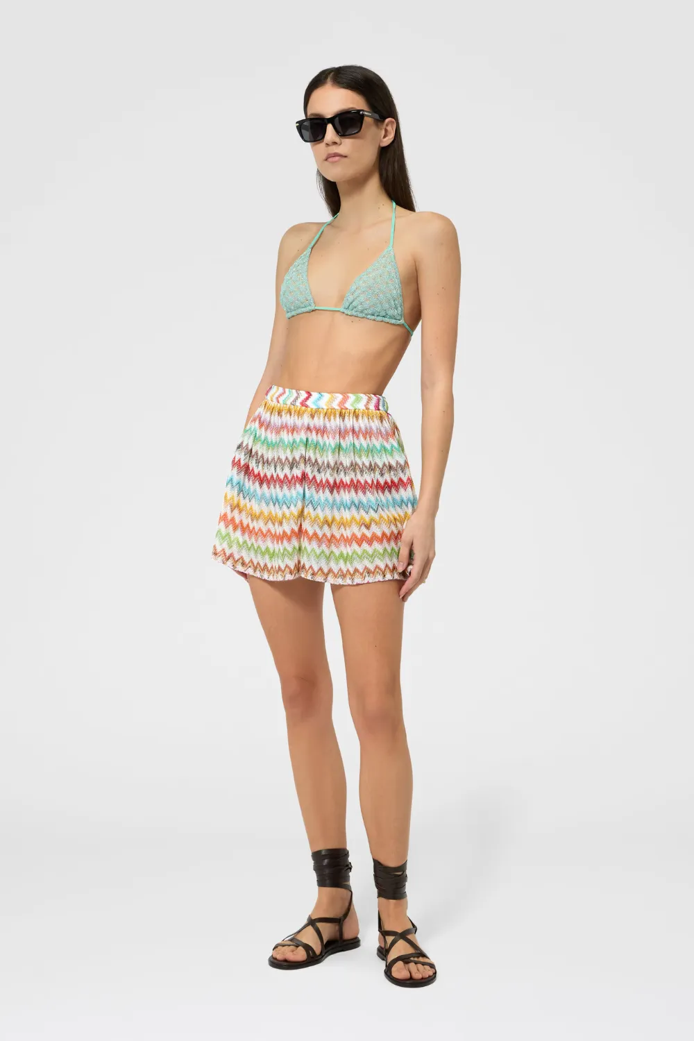 Shorts in Viscose Lame with Micro Zig Zag Motif sold by Sand Dollar product image thumbnail 2