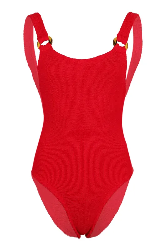 Domino One Piece Metallic Crimson made by Hunza G