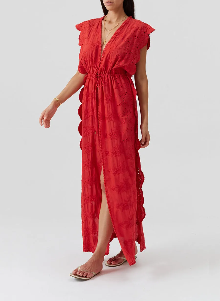 Talitha Long Kaftan Red sold by Sand Dollar