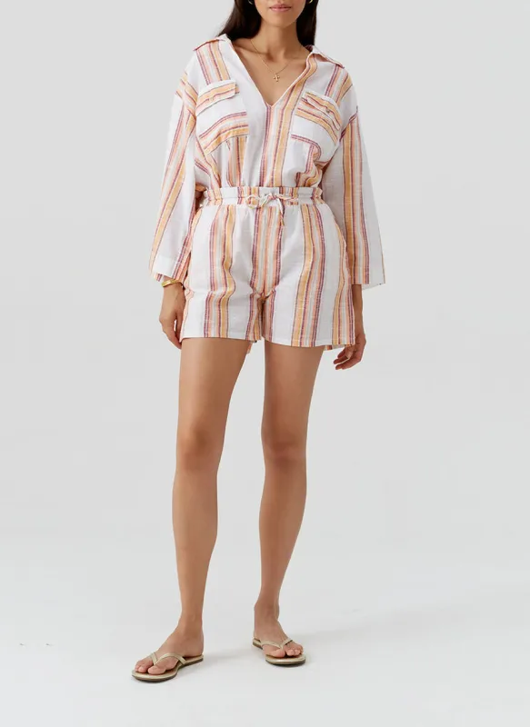 Delfina Sunset Stripe Shorts made by Melissa Odabash