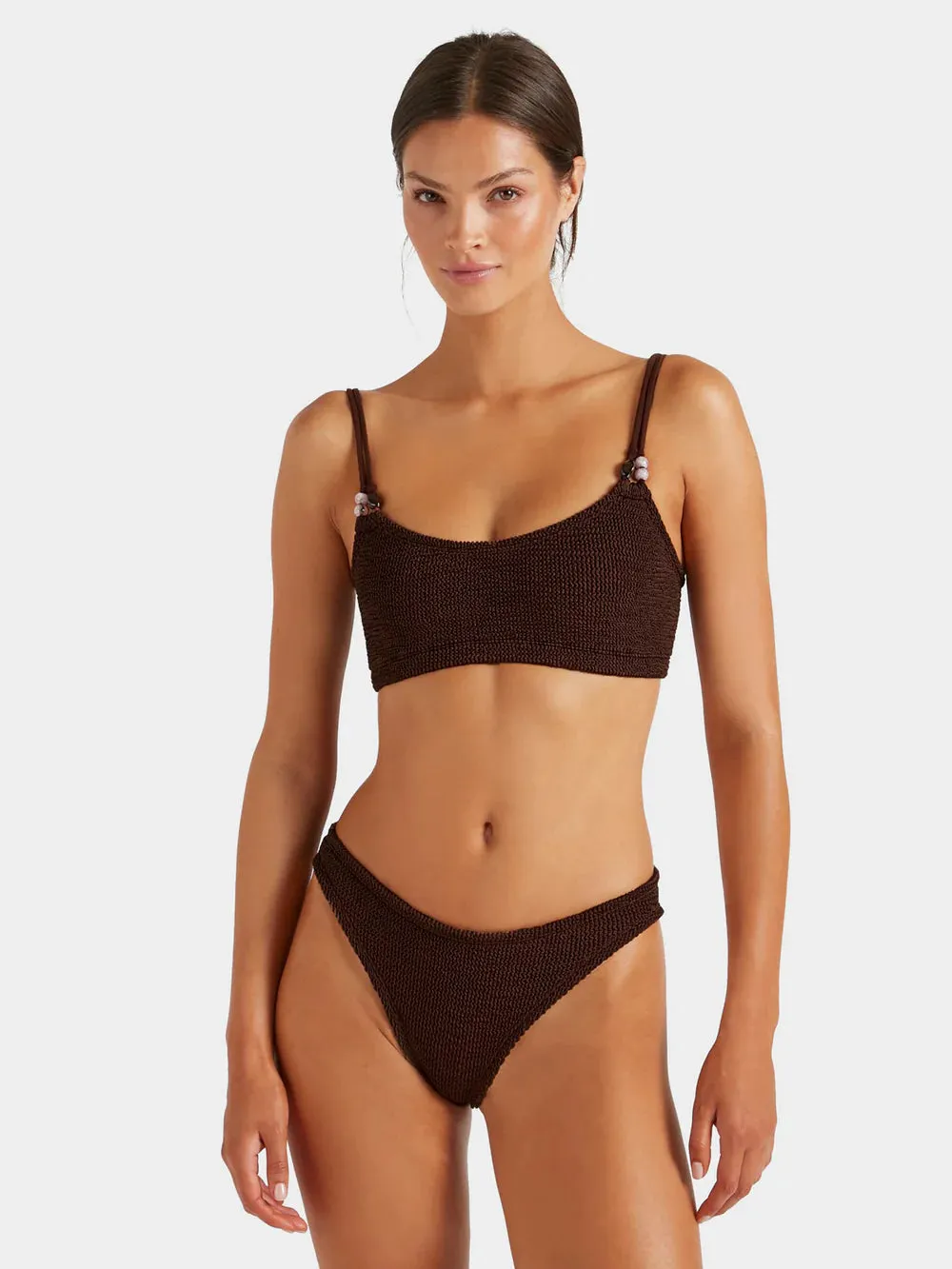 Cassie Beaded Bikini Metallic Chocolate sold by Sand Dollar product image thumbnail 2