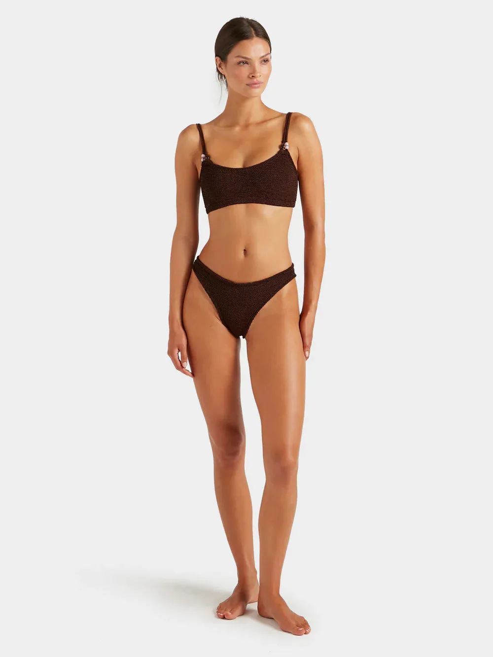Cassie Beaded Bikini Metallic Chocolate sold by Sand Dollar product image thumbnail 3