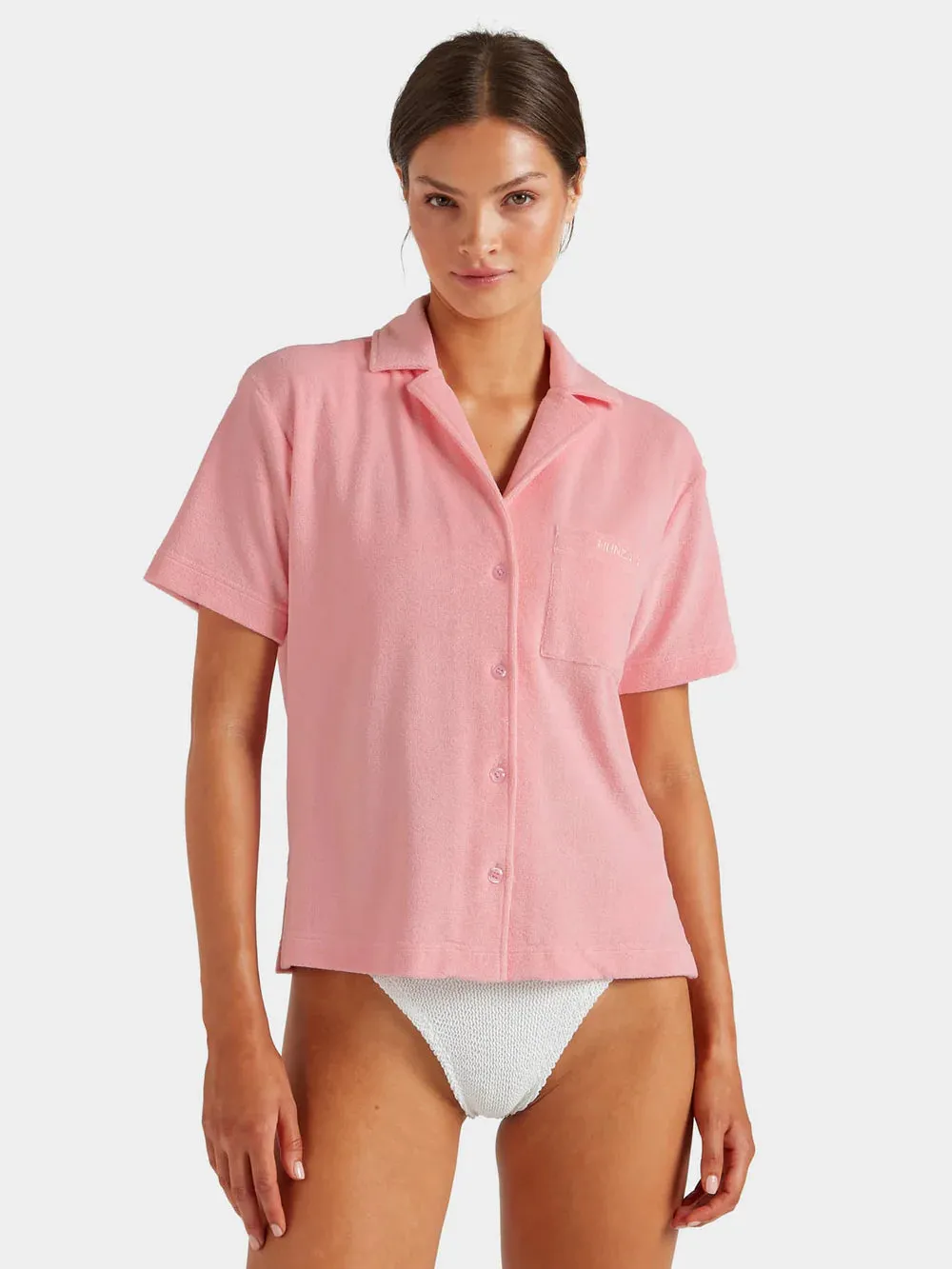 Terry Towelling Cuban Shirt Pink sold by Sand Dollar product image thumbnail 3