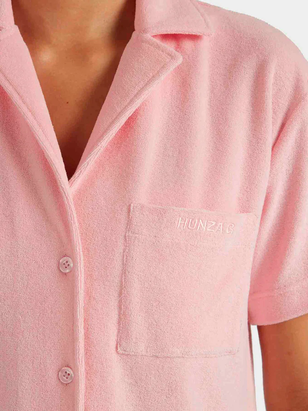 Terry Towelling Cuban Shirt Pink sold by Sand Dollar product image thumbnail 4