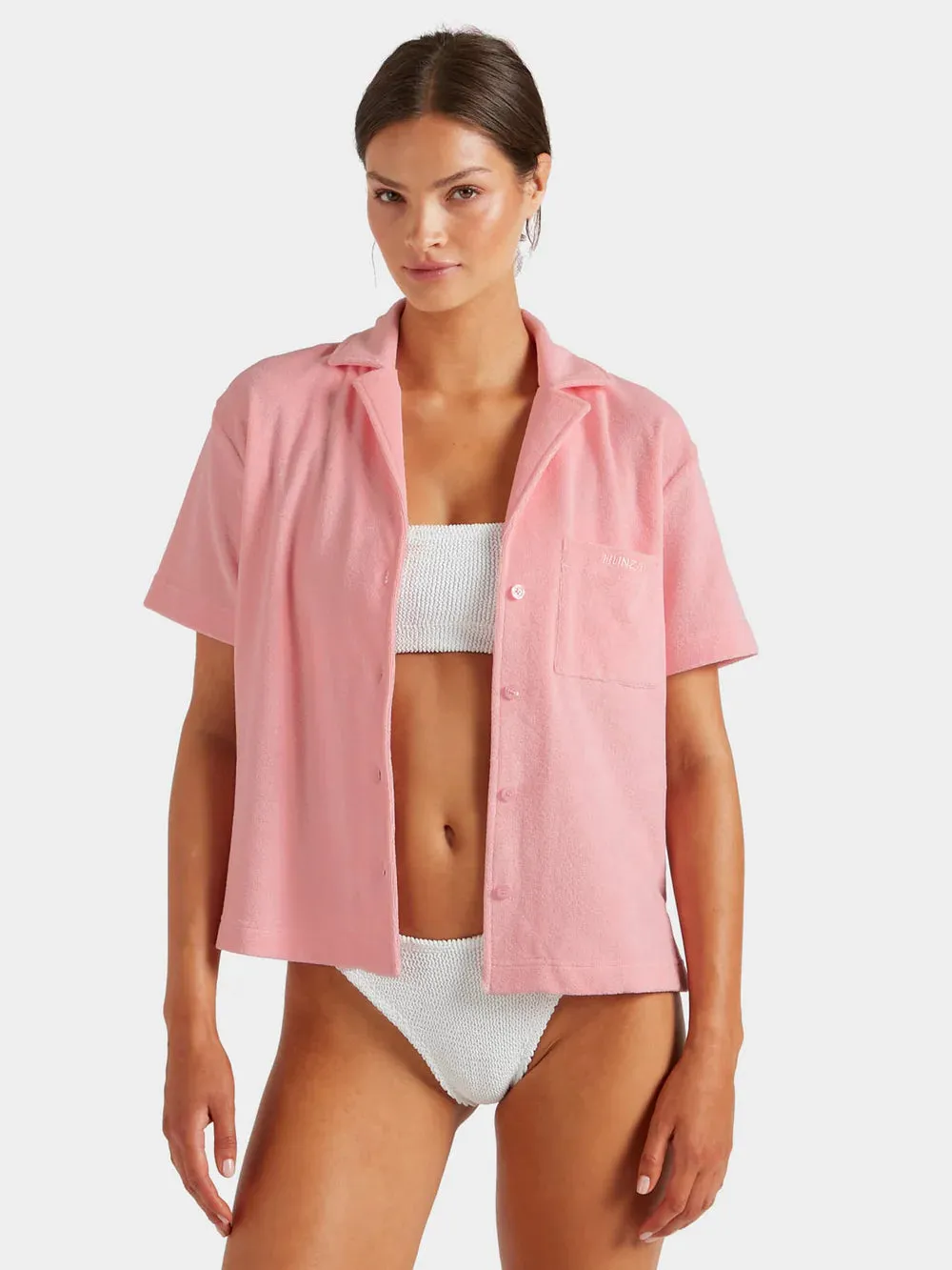 Terry Towelling Cuban Shirt Pink sold by Sand Dollar product image thumbnail 2