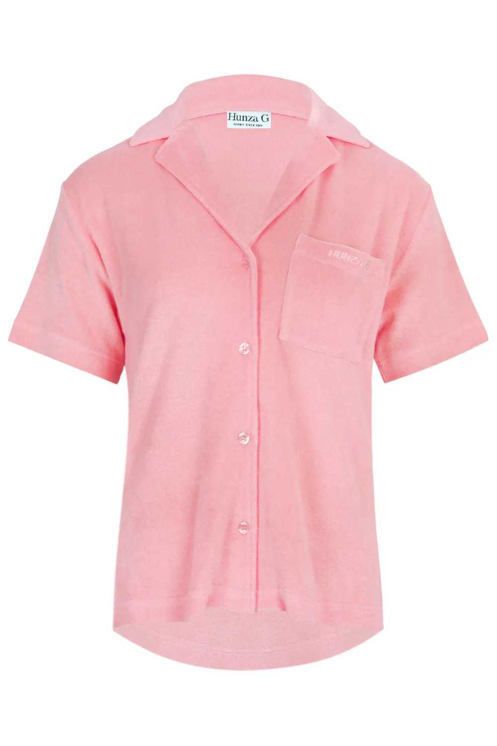 Terry Towelling Cuban Shirt Pink sold by Sand Dollar