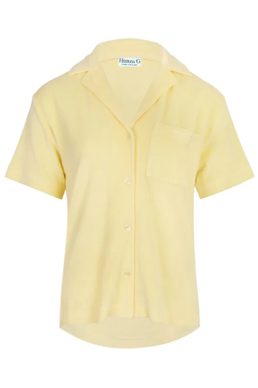 Terry Towelling Cuban Shirt Butter made by Hunza G