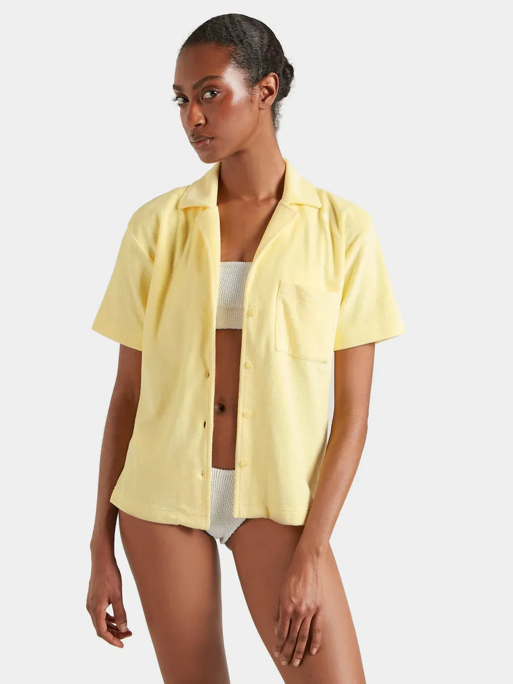 Terry Towelling Cuban Shirt Butter sold by Sand Dollar product image thumbnail 2