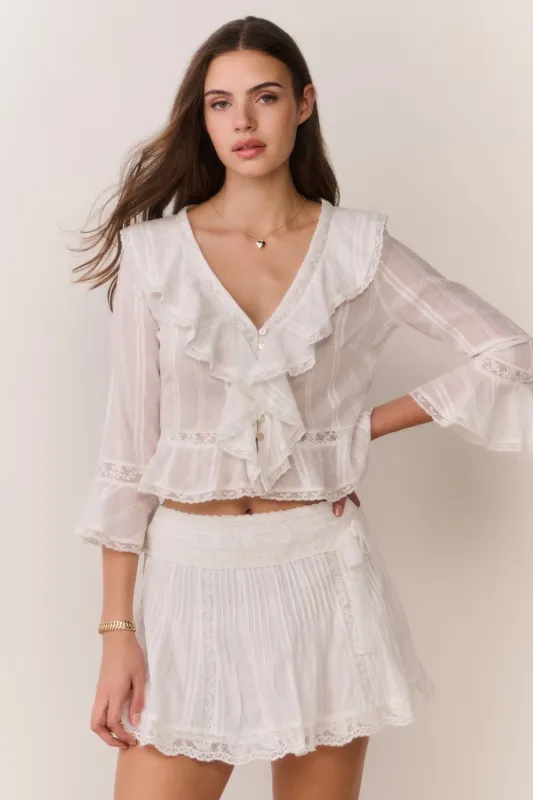 Solena Skirt White made by LoveShackFancy