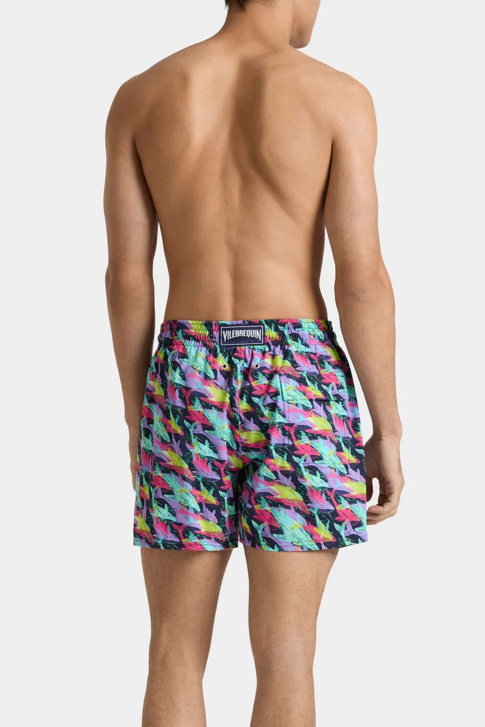 Men Stretch Short Swim Shorts Whales Offset Navy sold by Sand Dollar product image thumbnail 2