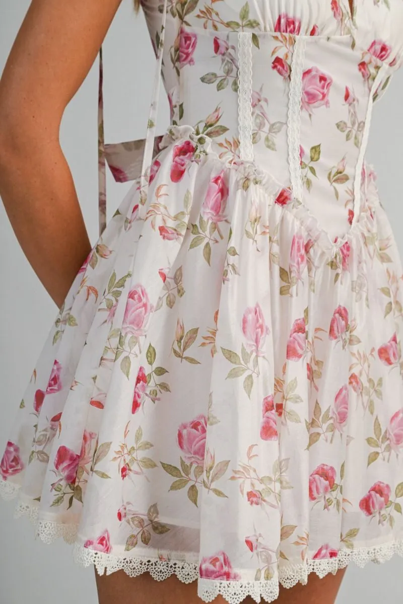 Floral Print Mini Dress Cream sold by Sand Dollar product image thumbnail 3