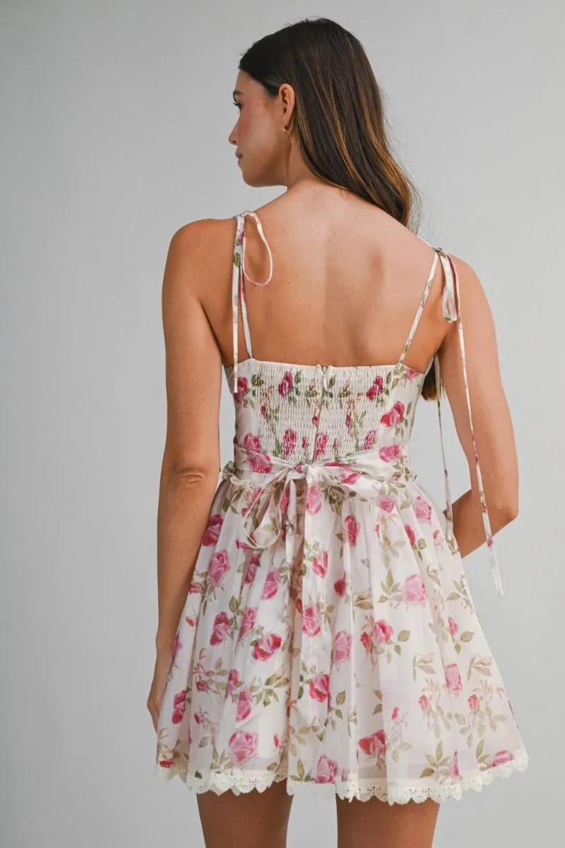 Floral Print Mini Dress Cream sold by Sand Dollar product image thumbnail 4