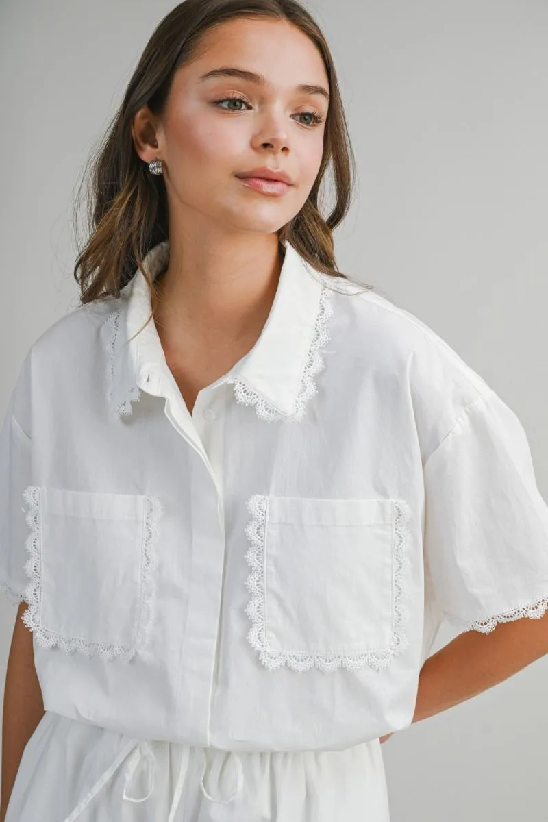 Eve Lace Shirt and Short Set Off White sold by Sand Dollar product image thumbnail 3