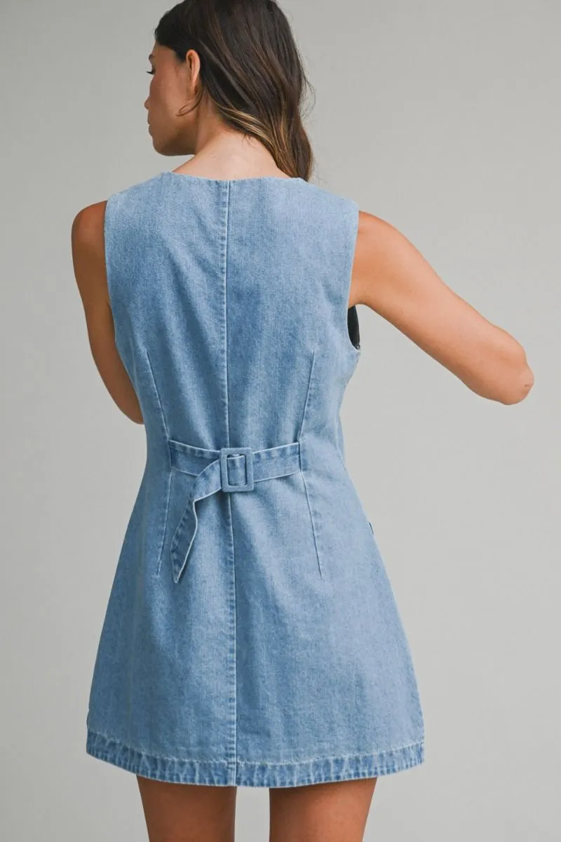 Square Neck Denim Dress sold by Sand Dollar product image thumbnail 4